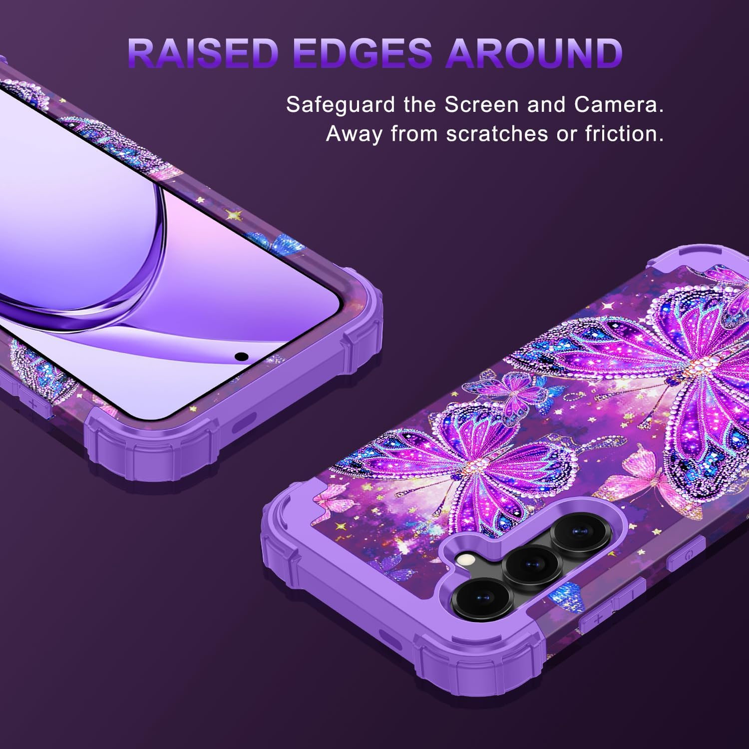 Detalle 1 de Rancase Galaxy S25 Case, 3-Layer Glow-in-the-Dark Purple Phone Case