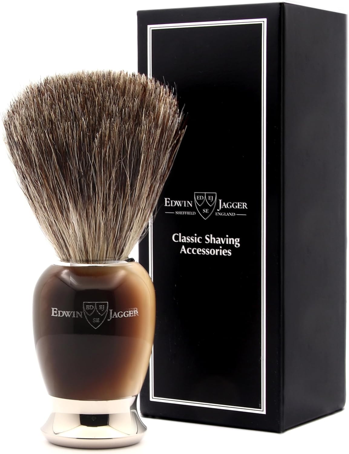 Detalle 2 de Edwin Jagger 81SB582AMZ Pure Badger – pędzel do golenia, włosie borsuka 21 mm