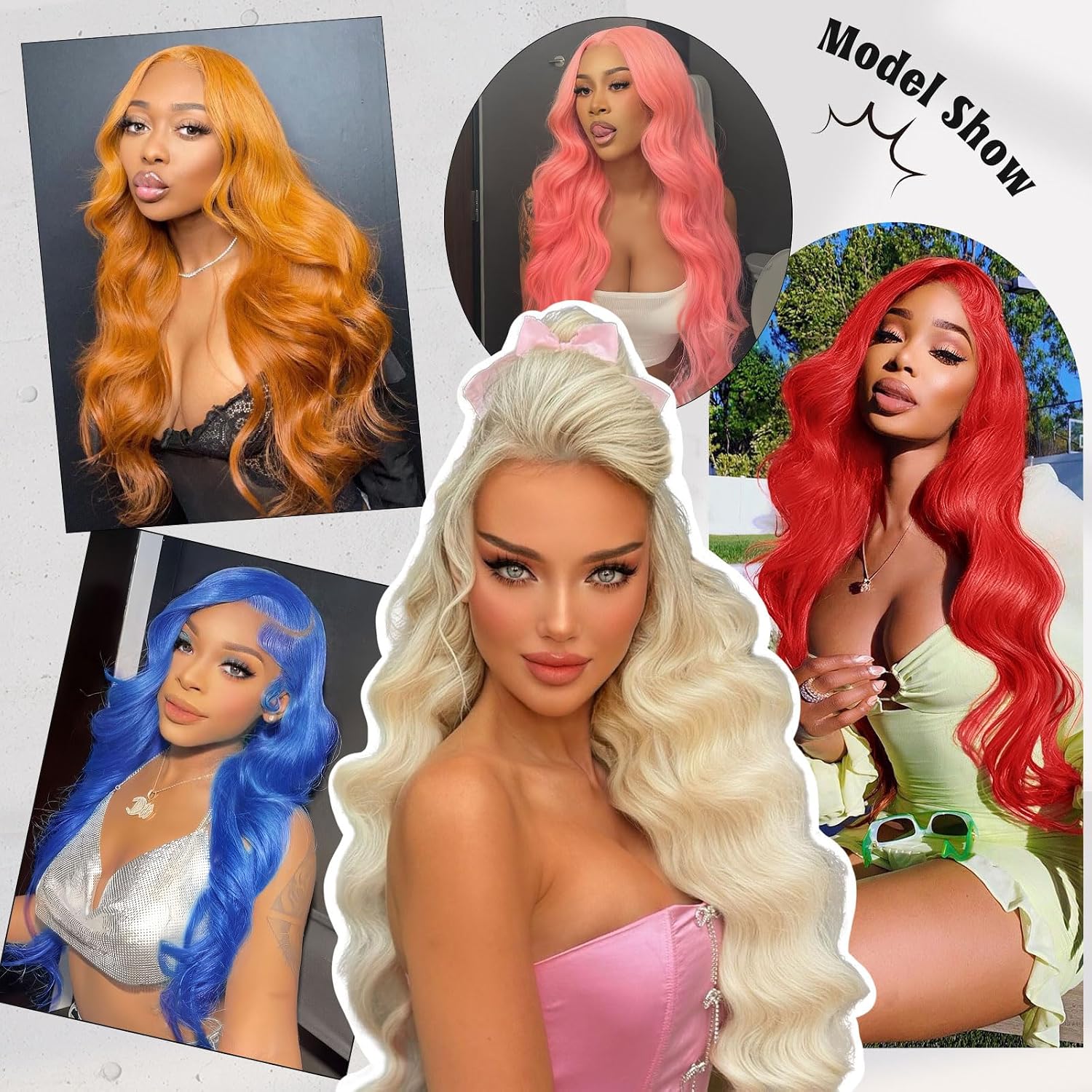 Detalle de Ruaswey 26 Inch 613 13x6 Lace Front Wig – 200 Density Body Wave, 613 Blonde Human Hair, Pre Plucked Hairline