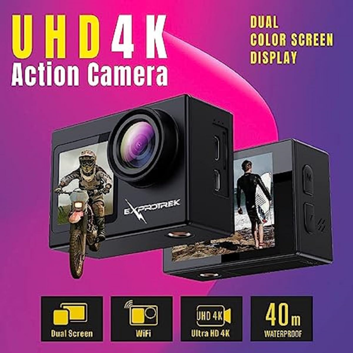 Detalle 2 de Exprotrek Action Cam 4K 40M Unterwasserkamera