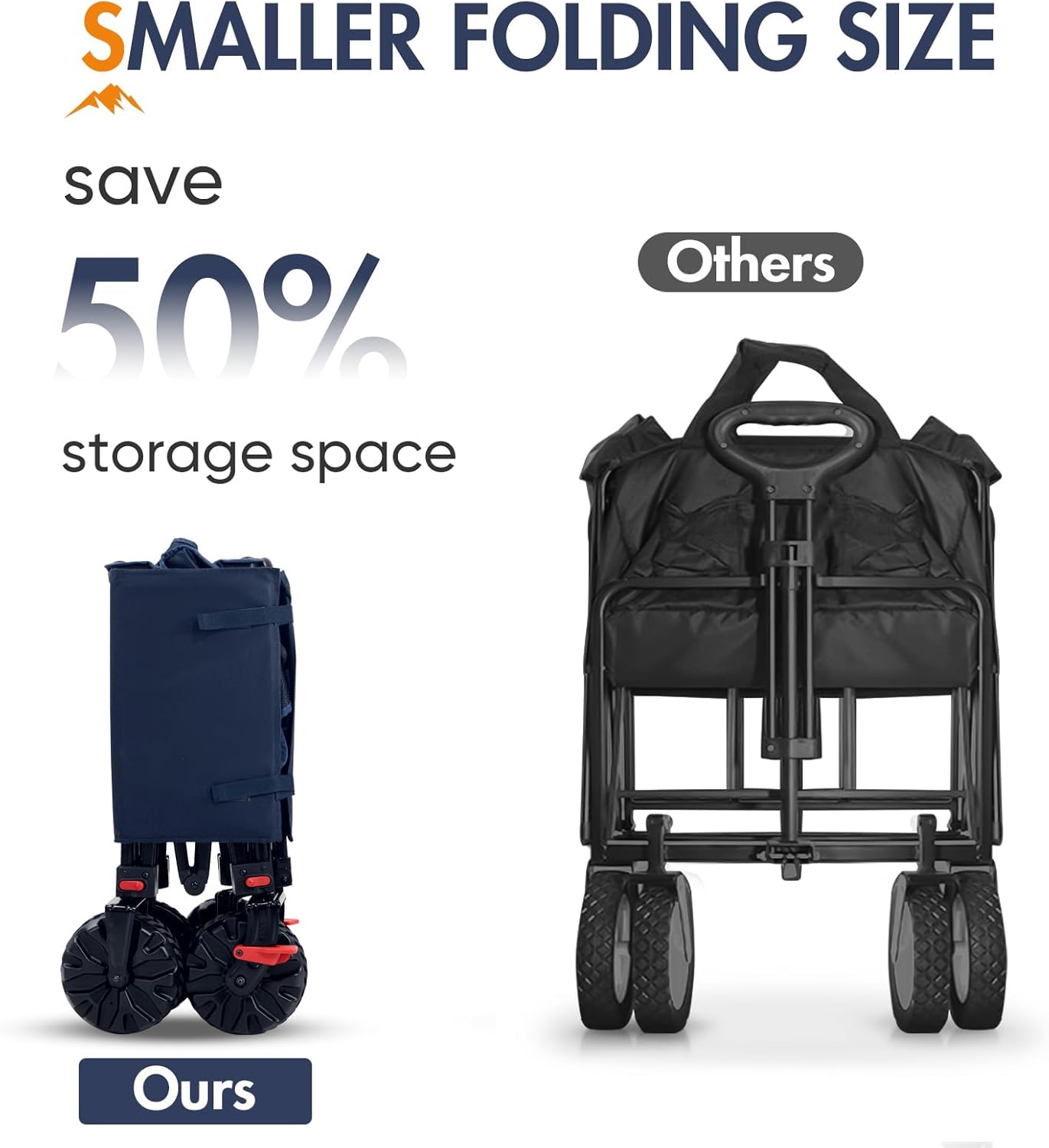 Detalle de Portal Beach Trolley on Wheels with Brakes – All-terrain folding beach wagon (up to 110kg)