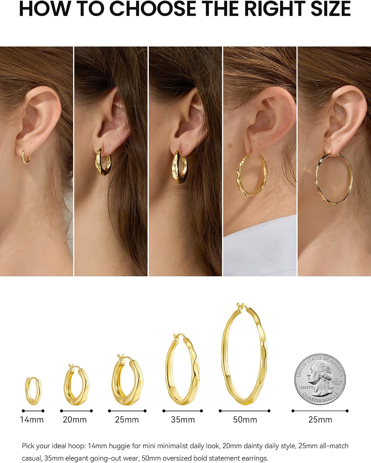 Detalle de ARSIS Hoop Earrings, 18K Gold-Plated