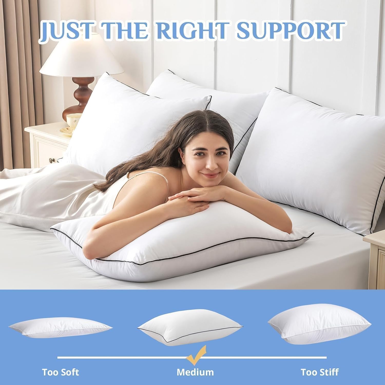 Thumbnail 3 de JOLLYVOGUE Standard Pillows Set of 4 for sleep