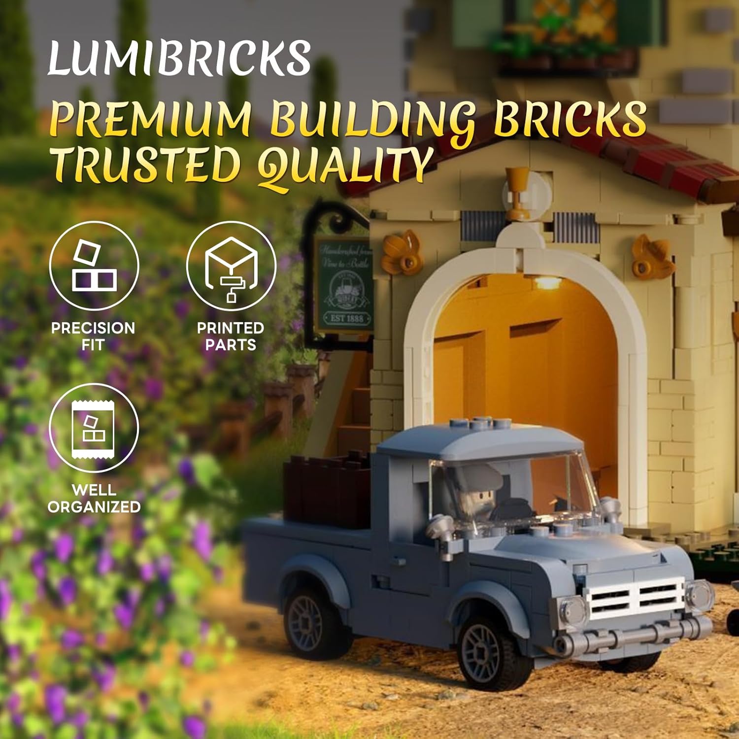 Thumbnail 4 de Lumibricks Weinbau-Anwesen Beleuchtungs Bausteine Set mit LED – 2.800 Teile (Farm-Series Modellbausatz)