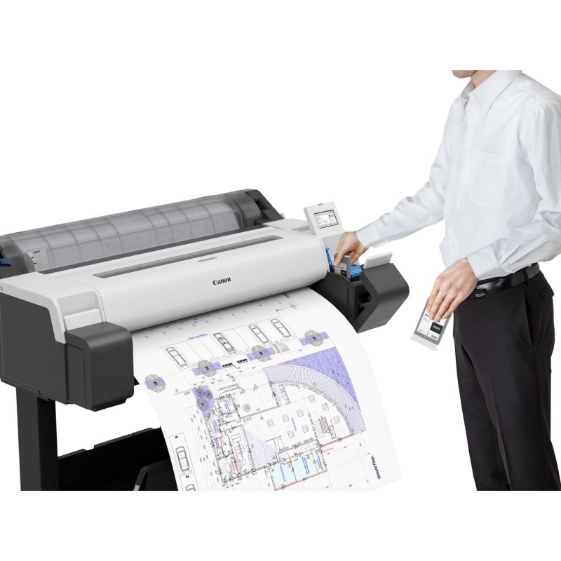 Detalle de Canon imagePROGRAF TM-340: Impresora de gran formato compacta con conectividad WiFi