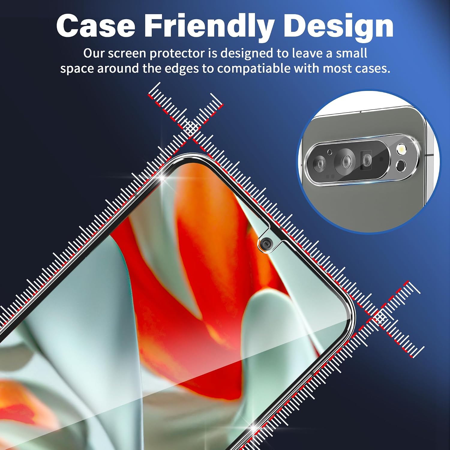 Detalle 2 de Letosan Tempered Glass Protector Set for Google Pixel 9 Pro