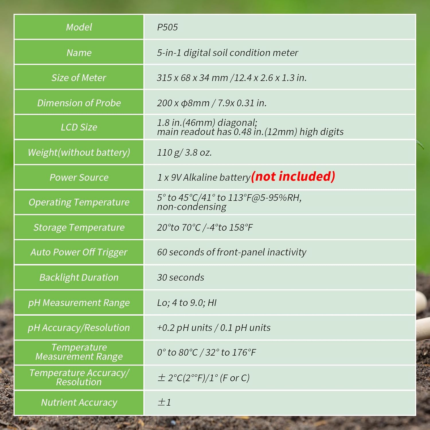 Thumbnail 2 de Landrip Medidor Humedad Plantas 5 en 1 🌱