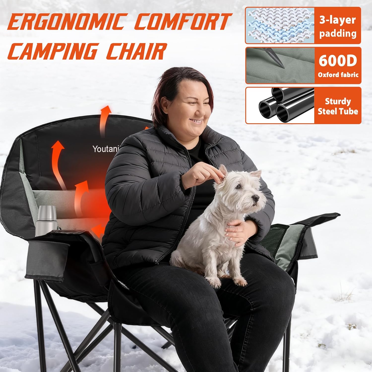 Thumbnail 5 de Youtanic Heated Camping Chair 500 lbs 🔥🏕