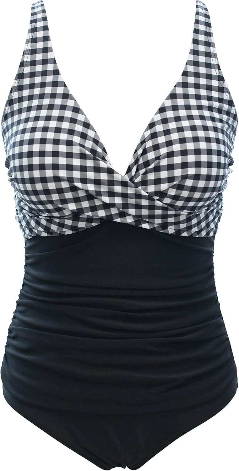 Thumbnail 5 de LA ORCHID Damen Badeanzug „Bauchweg“ mit Push-up, einteiligem V-Ausschnitt und High-Waist
