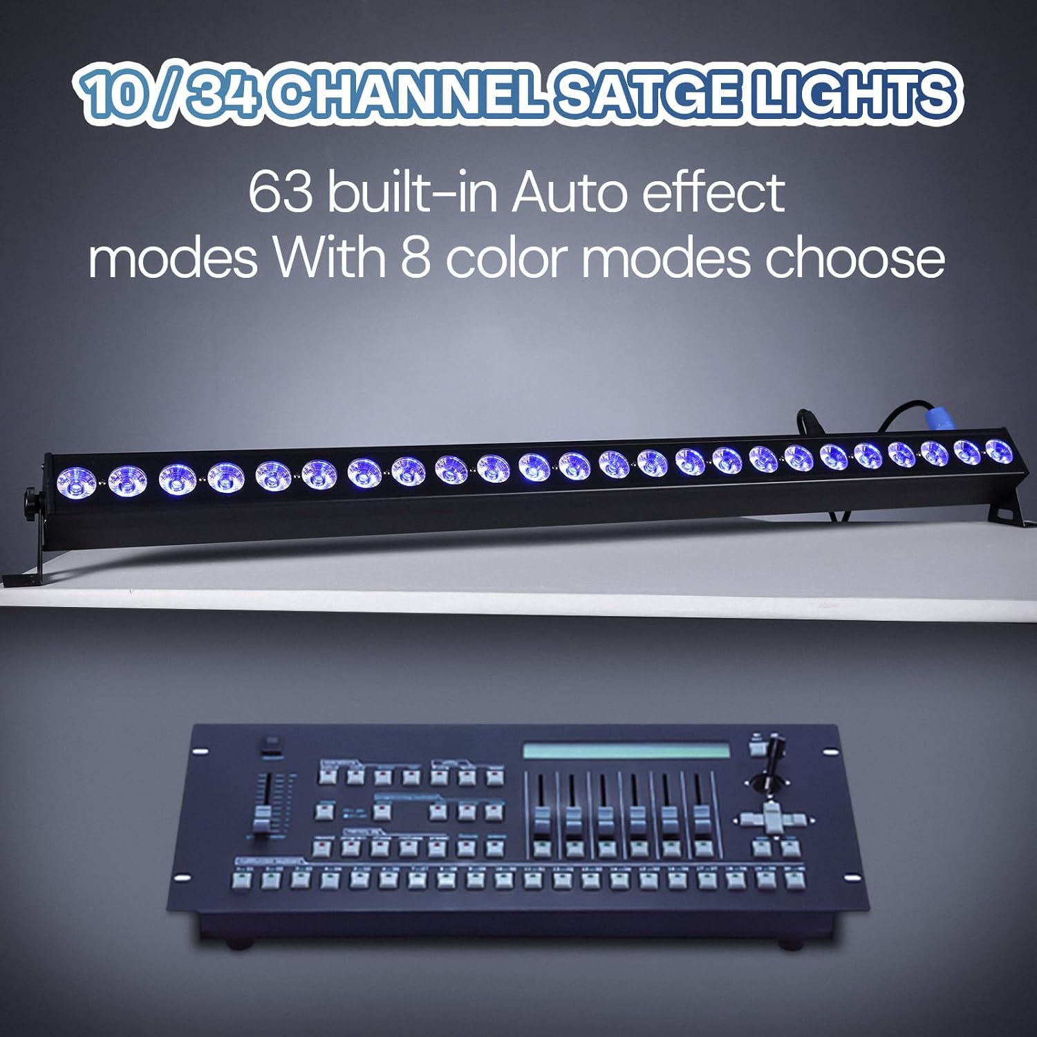 Detalle 2 de XFALIGHTS XWASH-24 RGBW LED Stage Light Bar with DMX and 8-Zone Control