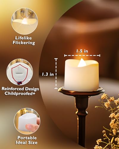 Thumbnail 4 de Homemory 24Pcs Flickering Flameless LED Tea Lights