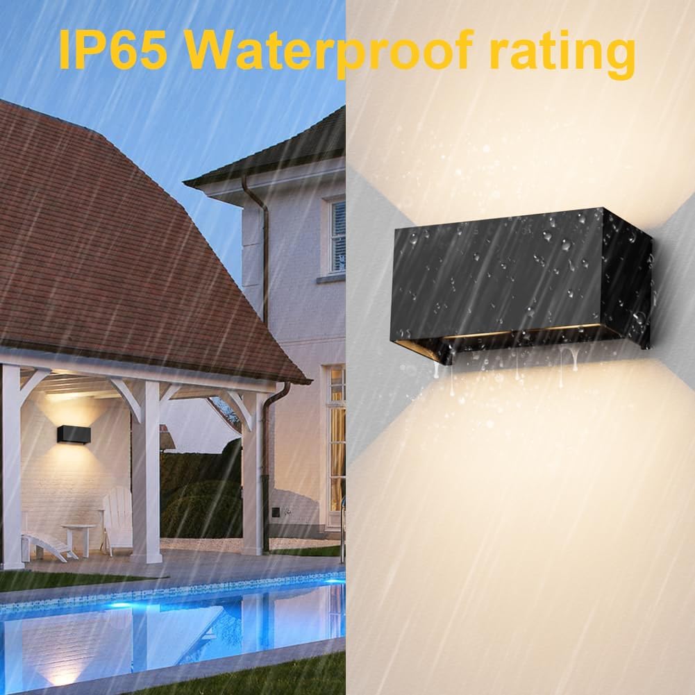 Thumbnail 3 de Aipsun 24W Applique Murale Intérieure/Extérieure Noir – LED et faisceau ajustable IP65