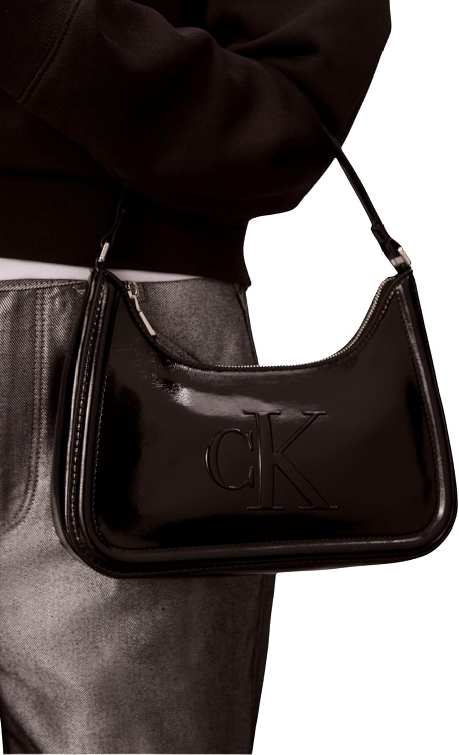 Thumbnail 2 de Calvin Klein BOLD CK Metallic Shoulder Bag (LV04F3332G) – Black crossover bag