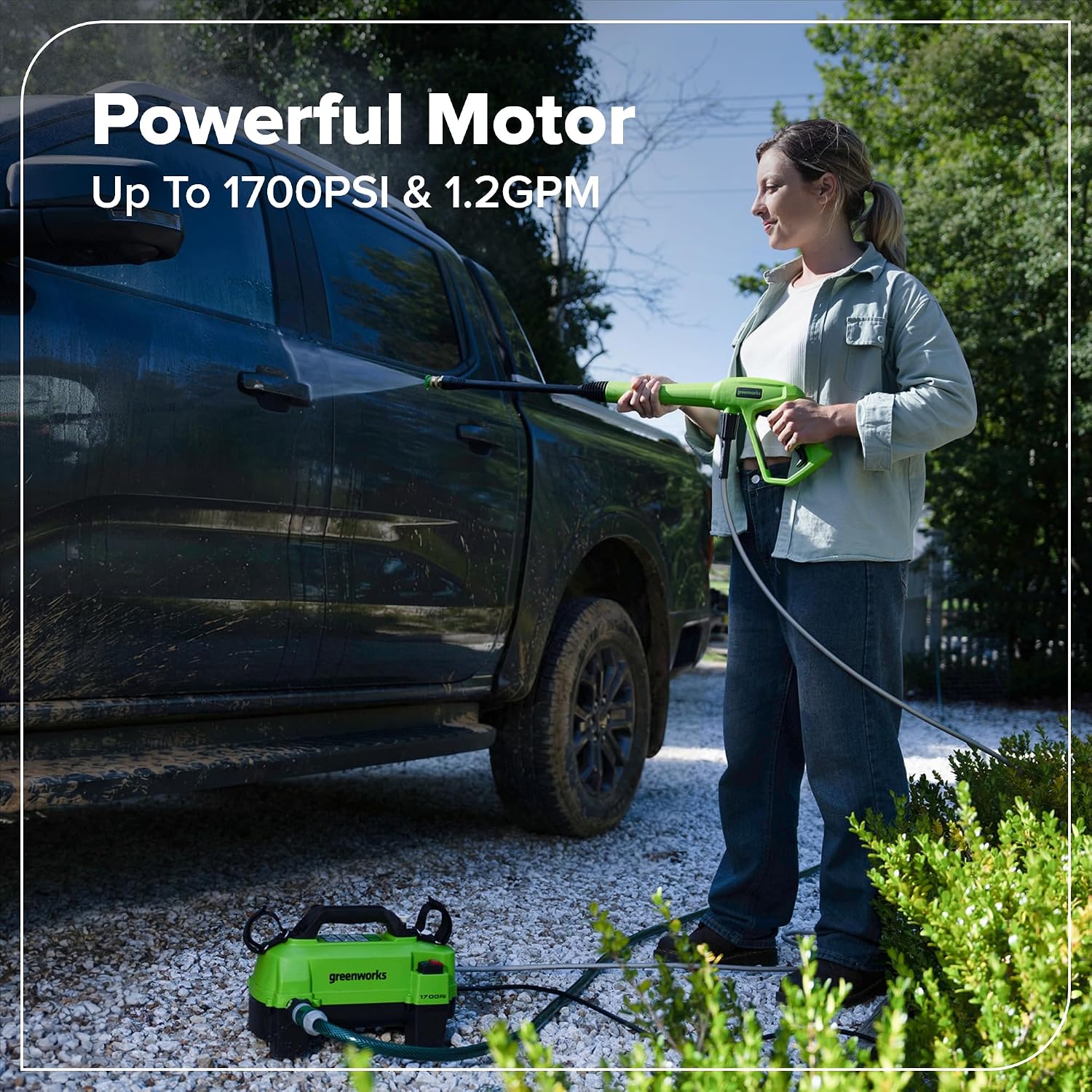 Detalle 1 de Greenworks Electric Pressure Washer, 1700 PSI