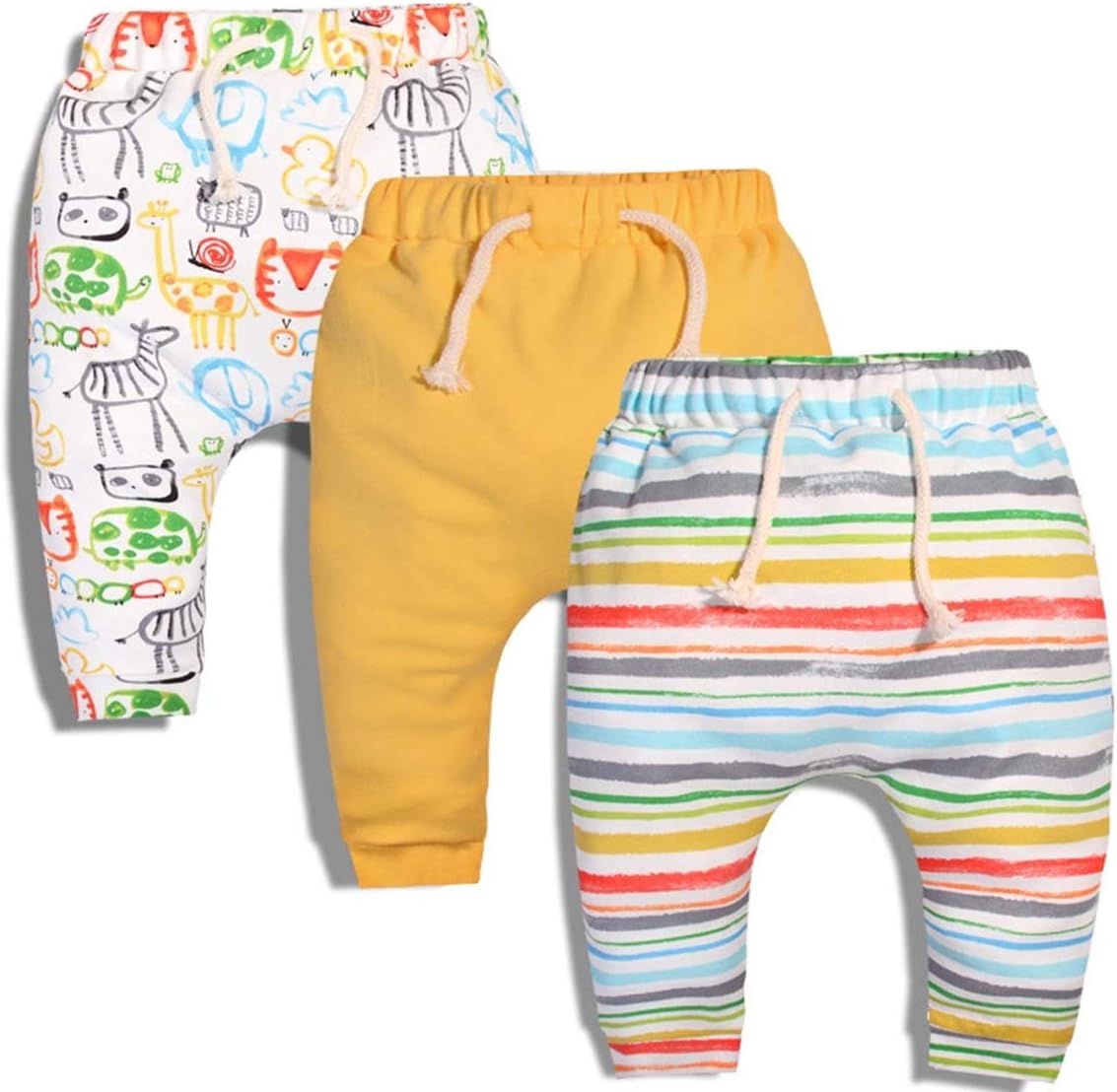 Thumbnail 6 de CuteOn 3 Pack Unisex Kids Harem Pants in Cotton with Elastic Waist & Drawstring