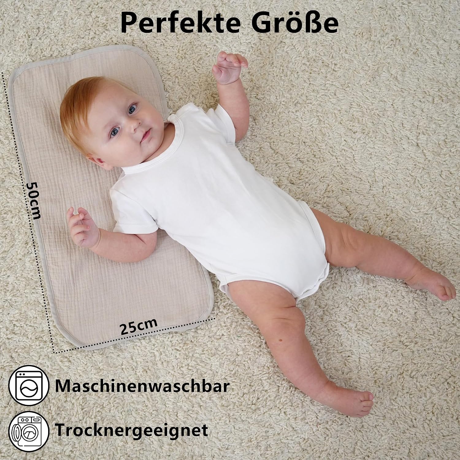 Thumbnail 6 de Baby Musselin Spucktücher 50x25 Blau