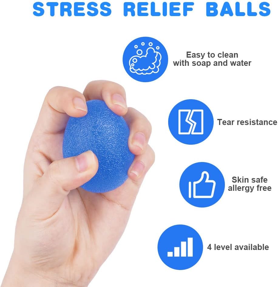 Detalle de Vicloon Palla Antistress 4 pezzi – Palline per la presa con 4 livelli di resistenza