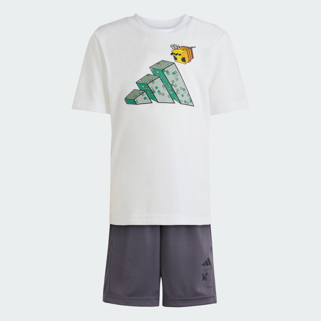 Thumbnail 3 de Conjunto veraniego de entrenamiento Adidas Minecraft – Blanco