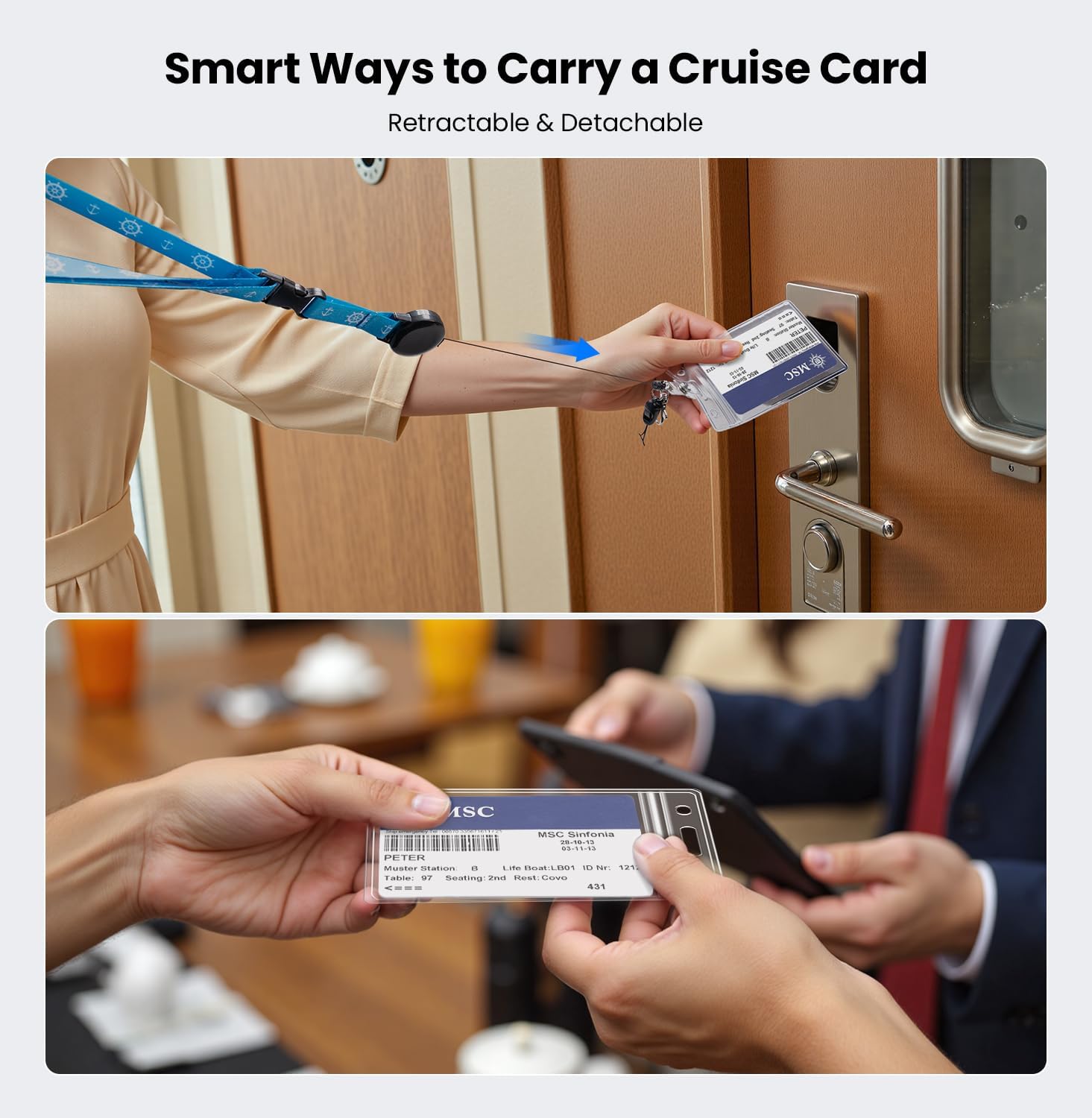 Thumbnail 5 de 2026 Cruise Essentials Kit: 4 Waterproof Clear Luggage Tags + 2 Detachable Lanyards