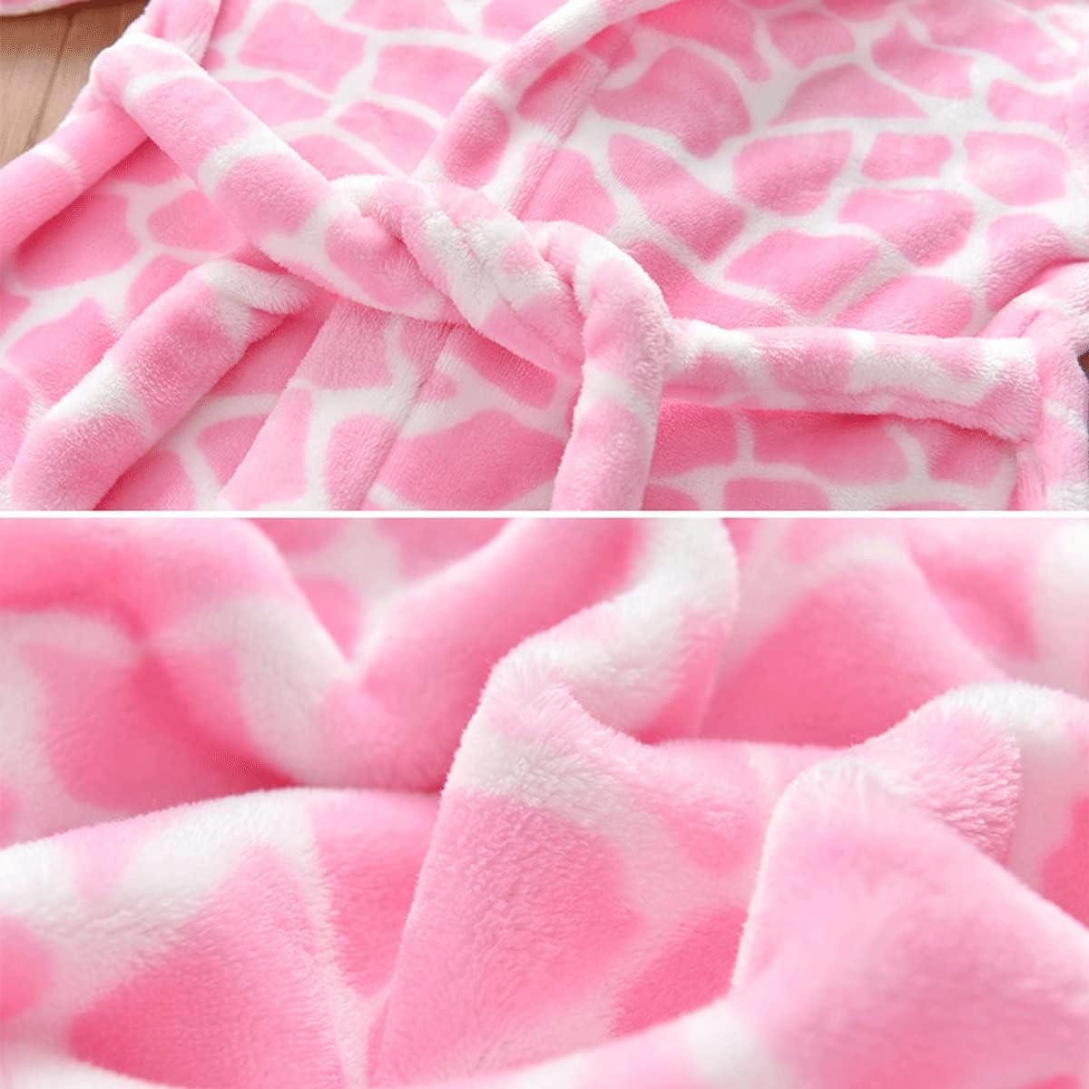 Thumbnail 2 de JZLPIN Children’s Hooded Bathrobe: Soft Coral Fleece Dressing Gown for Kids