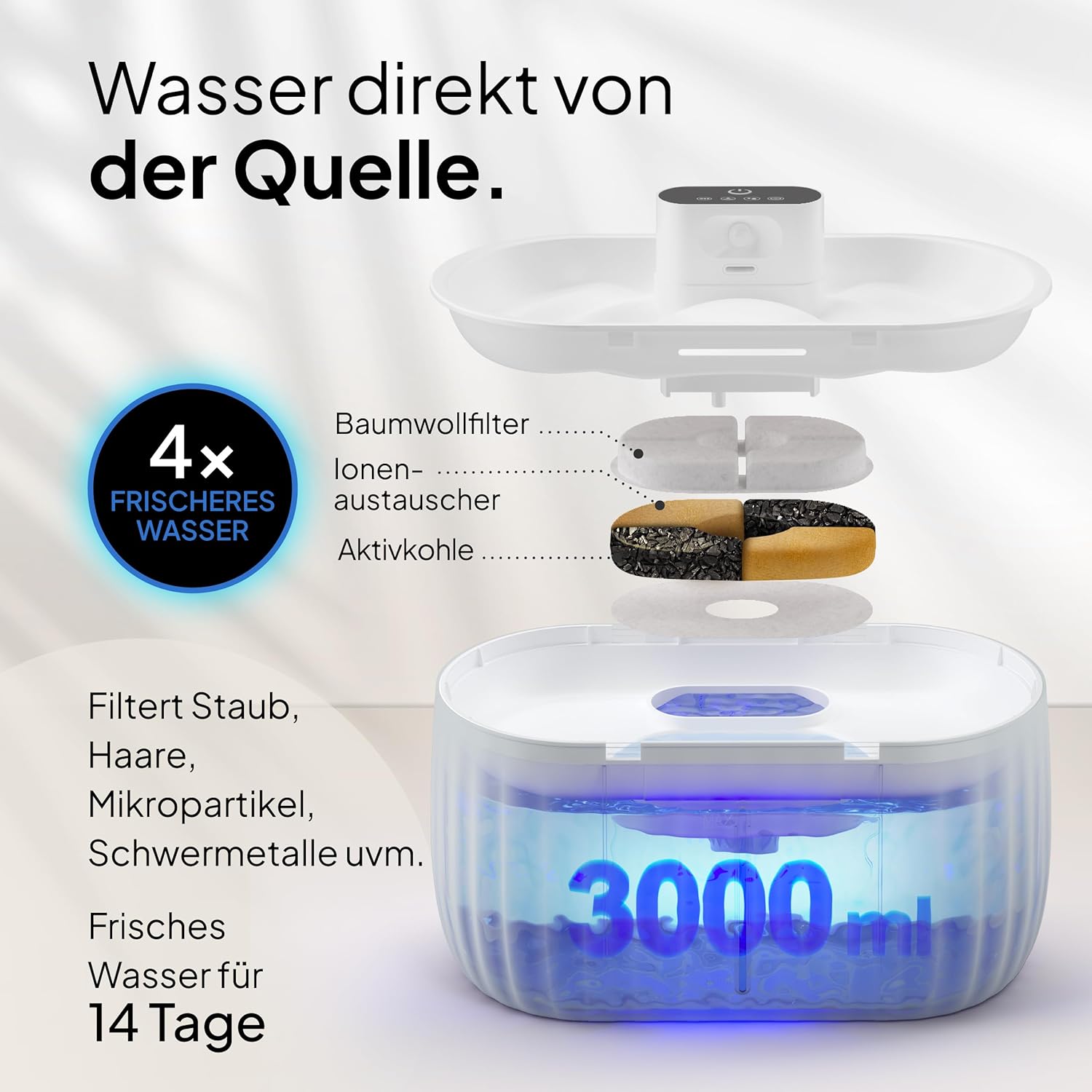 Detalle de Pretty Paw Katzenbrunnen Aqua Sense 3 L 💧
