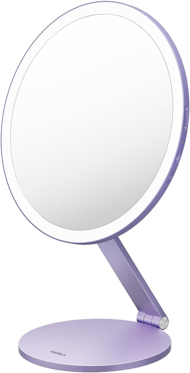 Detalle de Laifen Lighted Makeup Mirror, Lavender Purple, 64 LEDs, 3 Colour Modes