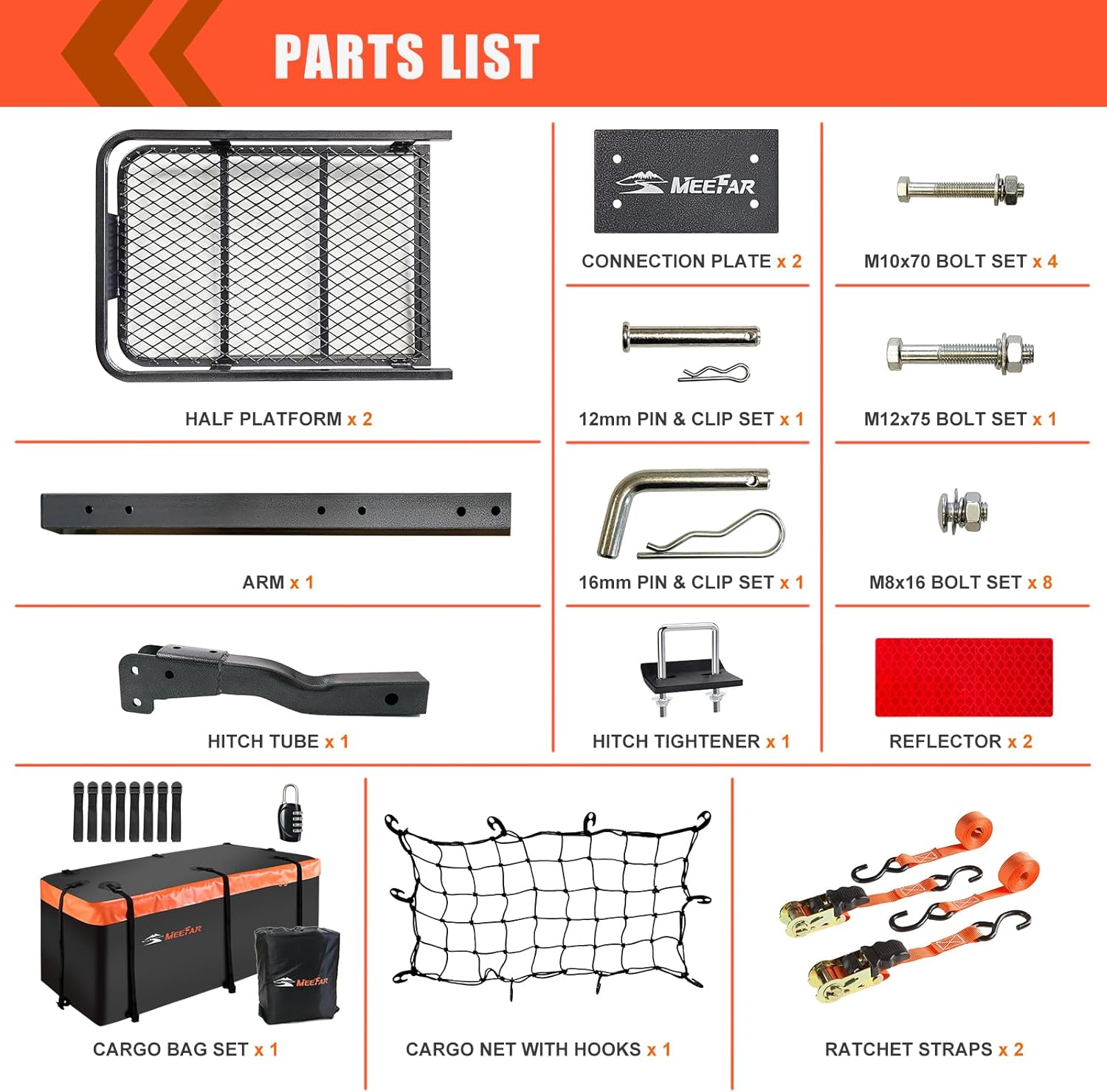 Thumbnail 6 de MeeFar 500 lb Hitch Cargo Carrier 60x20