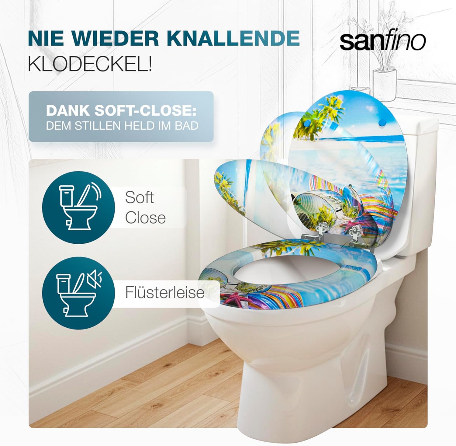 Thumbnail 1 de SANFINO Premium WC Sitz mit Absenkautomatik – Hawaii