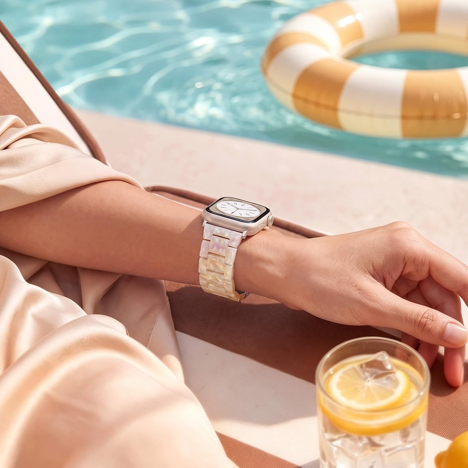 Thumbnail 6 de V-MORO Resin Band for Apple Watch (Starlight Buckle, Aurora White) — 42mm/41mm/40mm/38mm