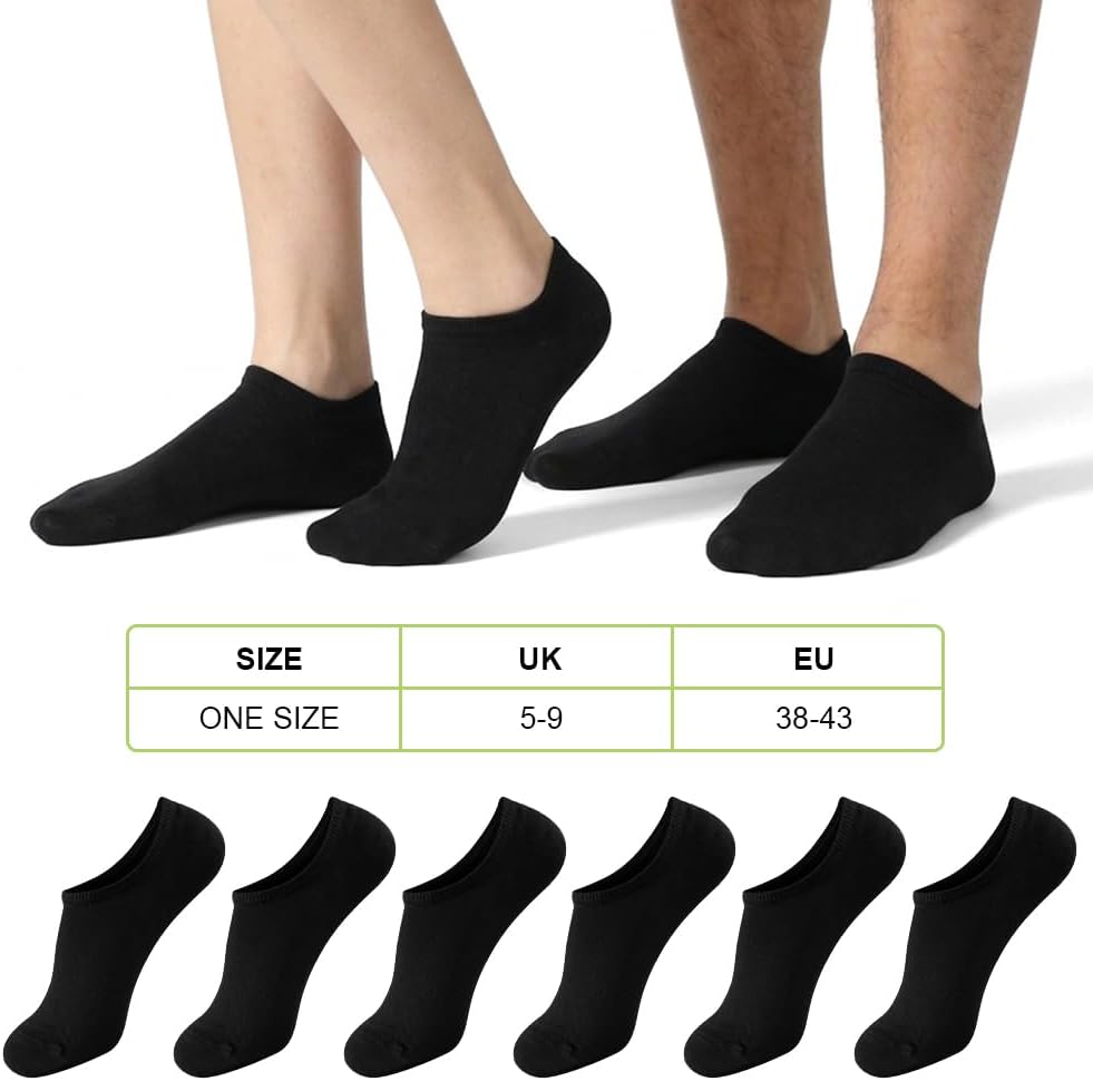 Detalle 2 de OFFCUP 1 Bamboo Trainer Socks, 6-Pair Non-Slip No-Show Multipack