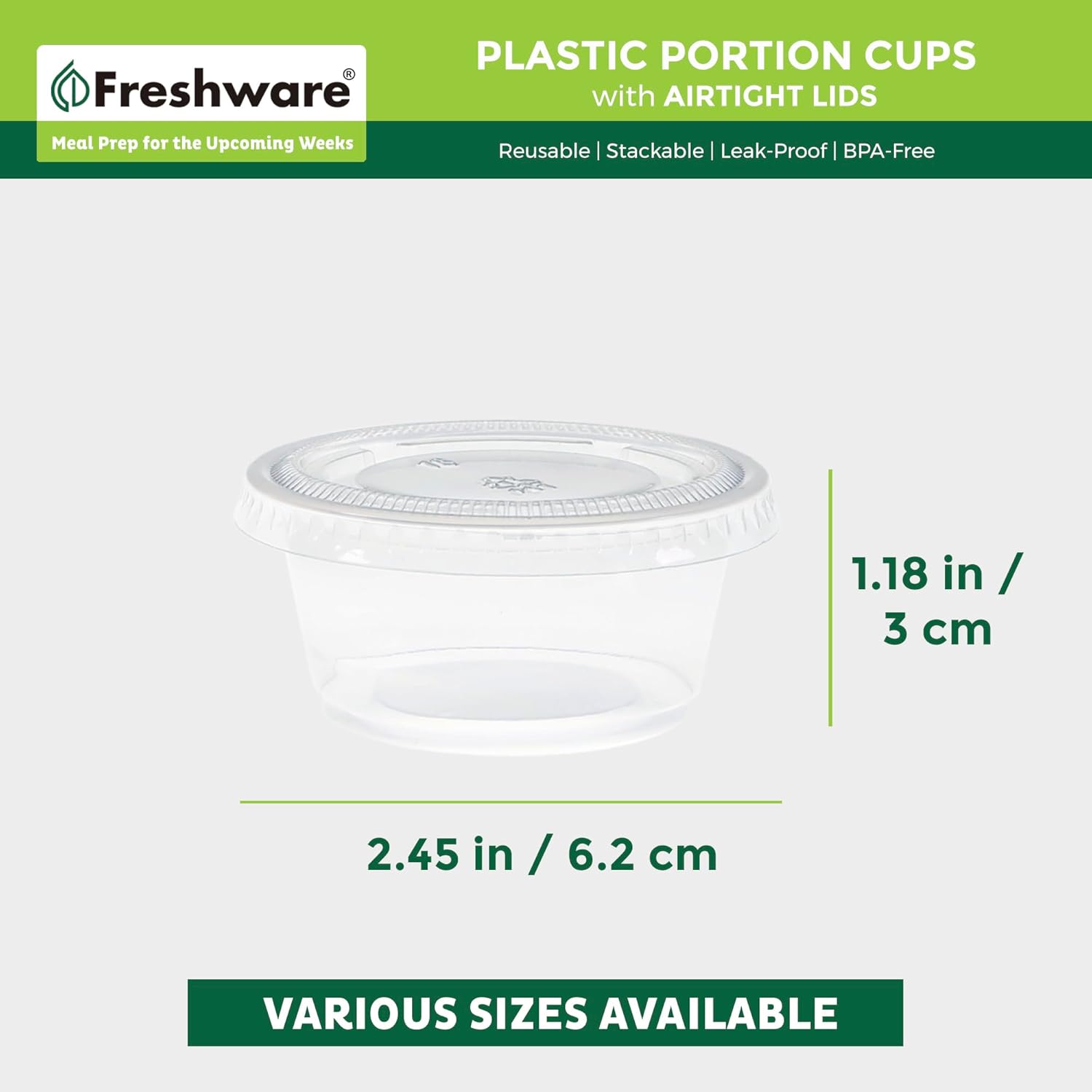 Detalle de Freshware Plastic Portion Cups 2 oz 🧁