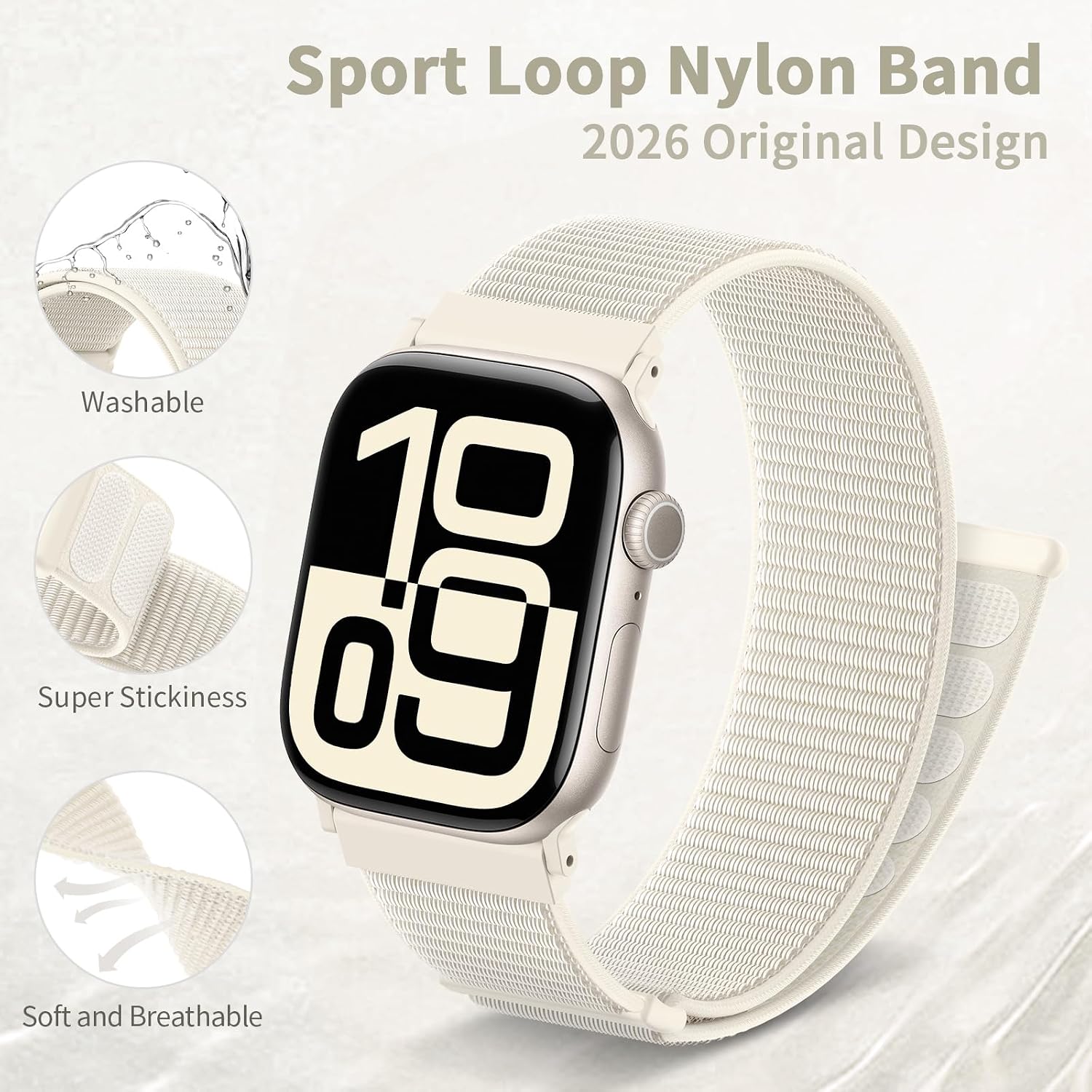 Detalle 2 de DigiHero Nylon Sport Loop for Apple Watch 46mm–38mm (compatible with Series 11–4/SE/Ultra)