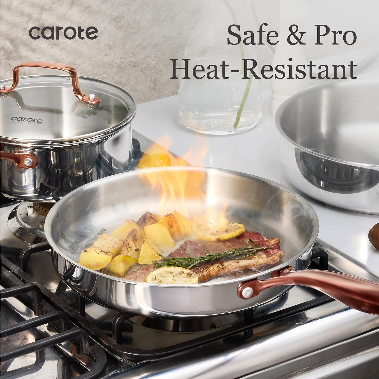 Thumbnail 4 de CAROTE Stainless Steel Cookware Set 30-Piece