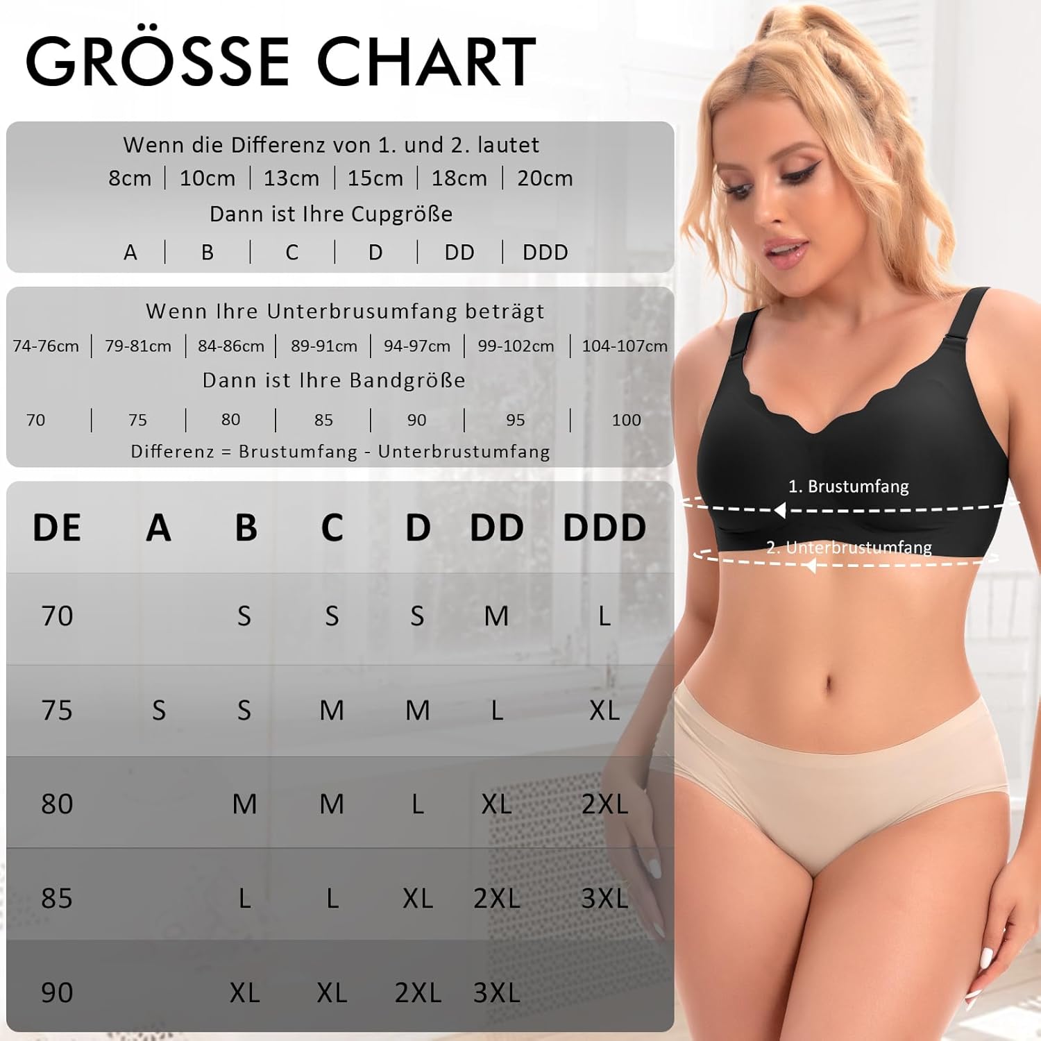 Thumbnail 5 de Ganado Damen Nahtloser BH Ohne Bügel mit Tiefem V-Ausschnitt – Bralette & Komfort-Basis
