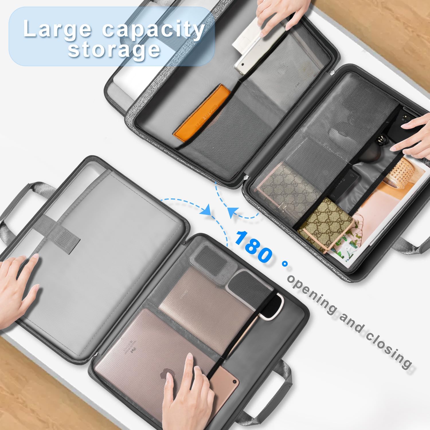 Detalle 2 de ZINZ Laptoptasche mit mehreren Fächern für 11,6–16 Zoll Laptops – Aktentasche mit TSA-Design