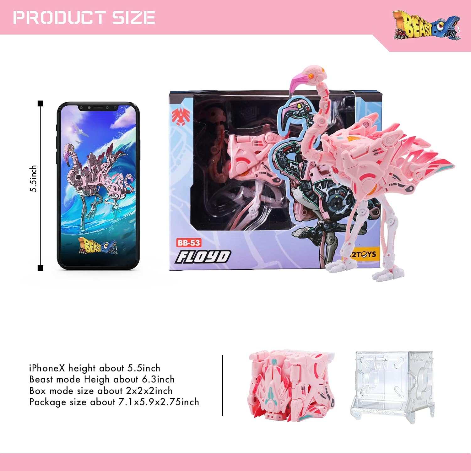 Thumbnail 5 de 52TOYS Beastbox BB-53 Floyd: Deformation Toy with Mecha Crane and Cube