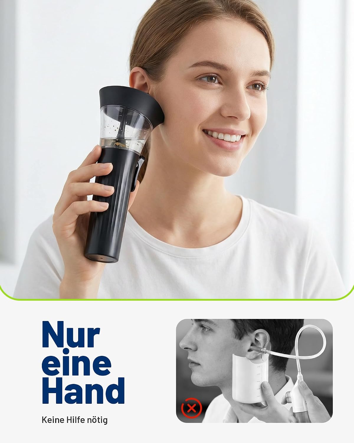 Detalle de KAUGIC 2-in-1 Ohrreiniger Set – Manuelle Ohrenschmalz-Entfernung mit Einhandbedienung