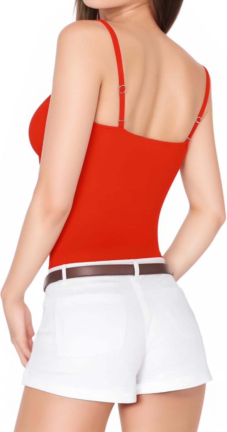 Detalle 2 de ALGALAROUND Women Vest Tops Square Neck Double Lined Tank Top
