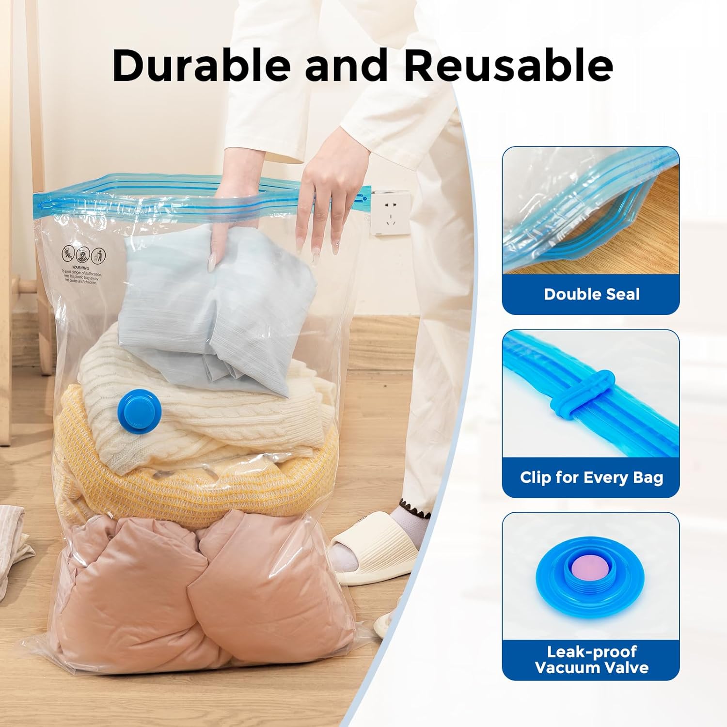 Thumbnail 3 de ETENWOLF 12-Pack Vacuum Storage Bags with Rechargeable Wireless Pump