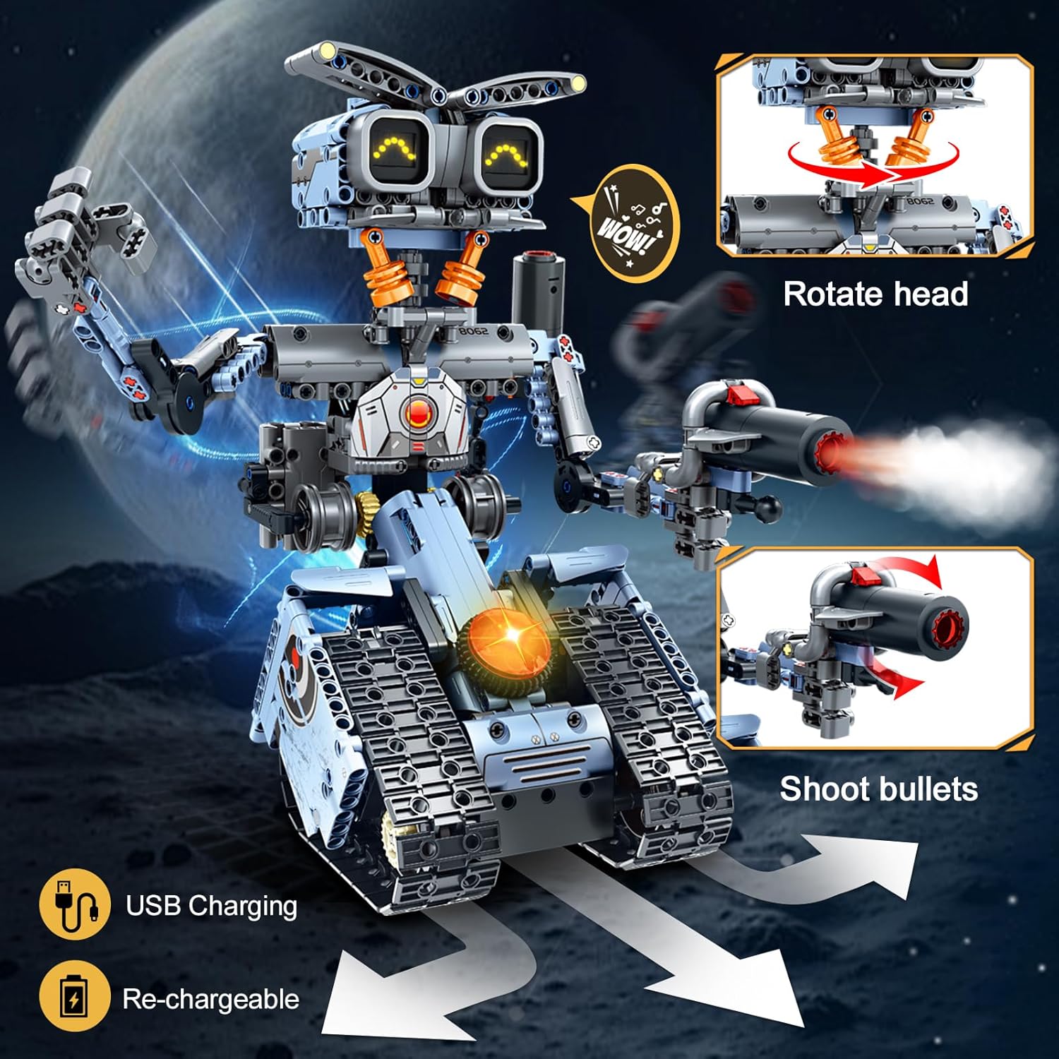 Thumbnail 5 de HiWEEGO Technik Roboter Bausatz 699 Stück 🤖