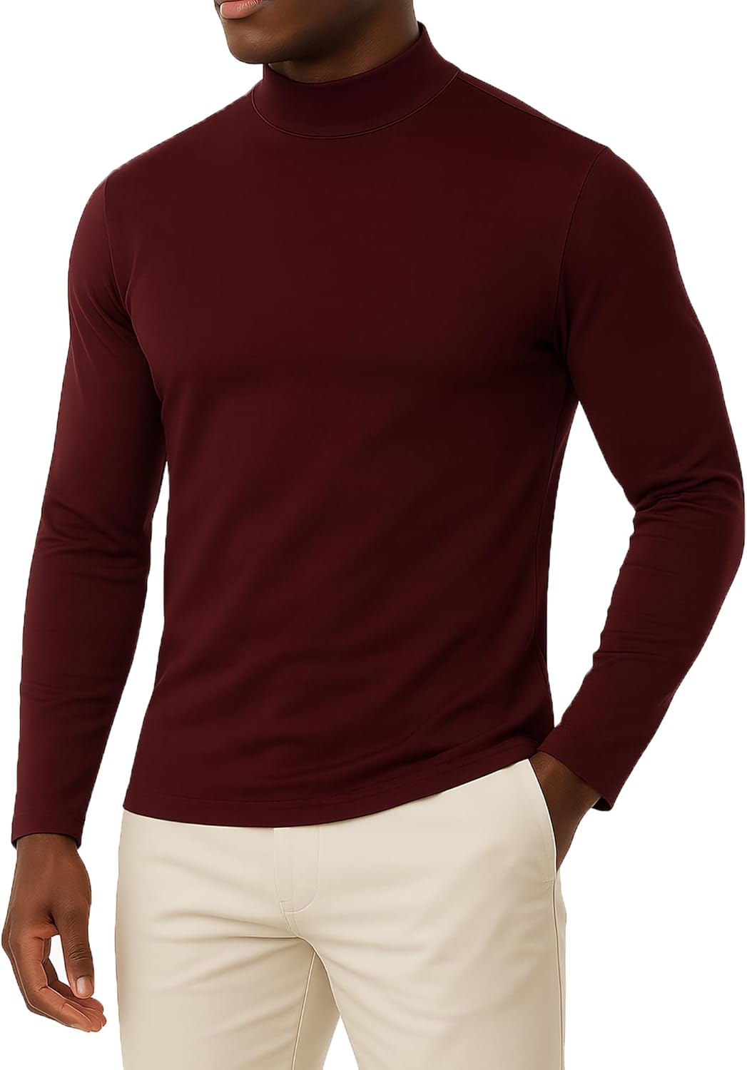 Thumbnail 6 de MLANM Men's Turtleneck Jumper: Lightweight Roll Neck Base Layer Top