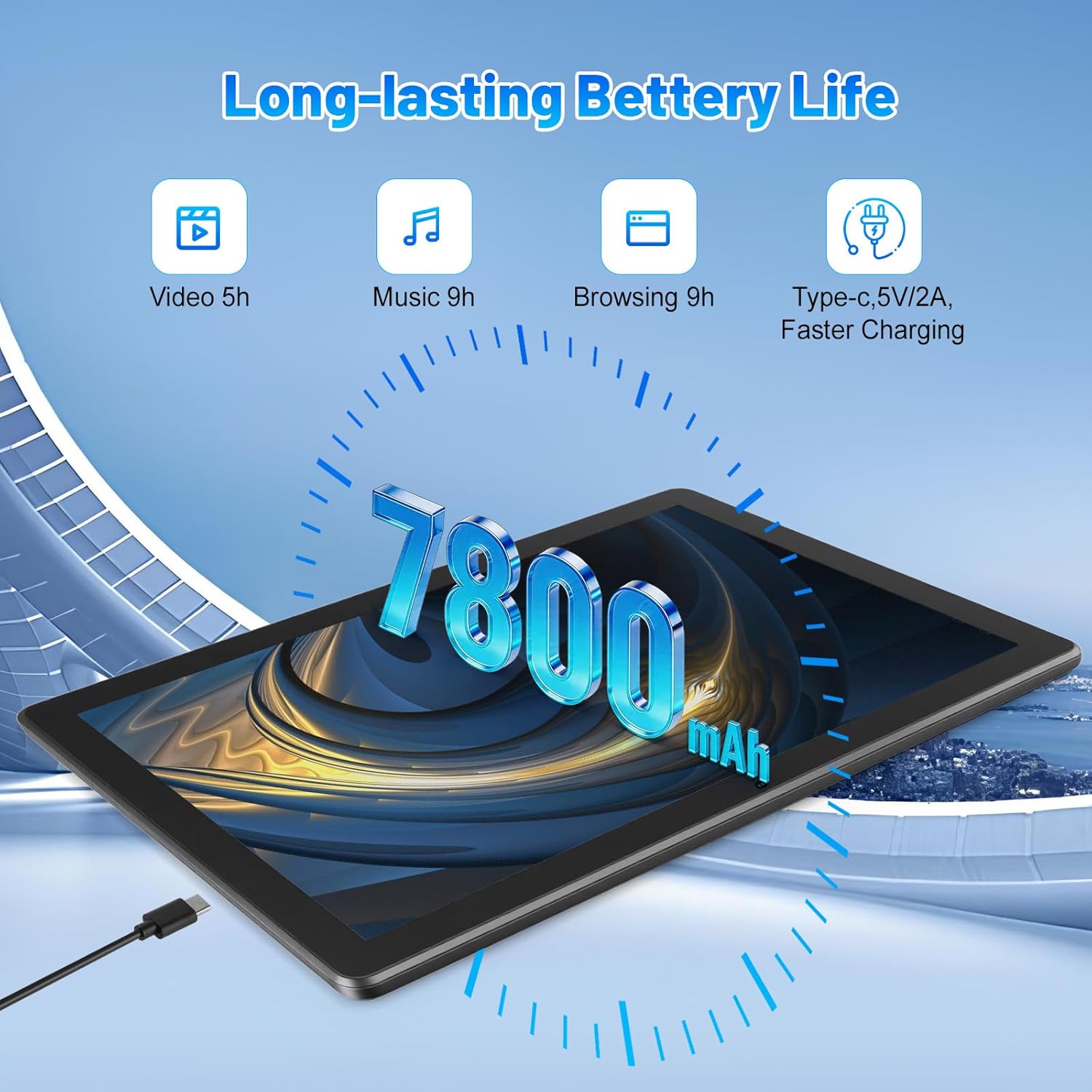 Thumbnail 5 de MUISOO 11-inch Android Tablet with Keyboard and Accessories (256GB + 1TB Expand)