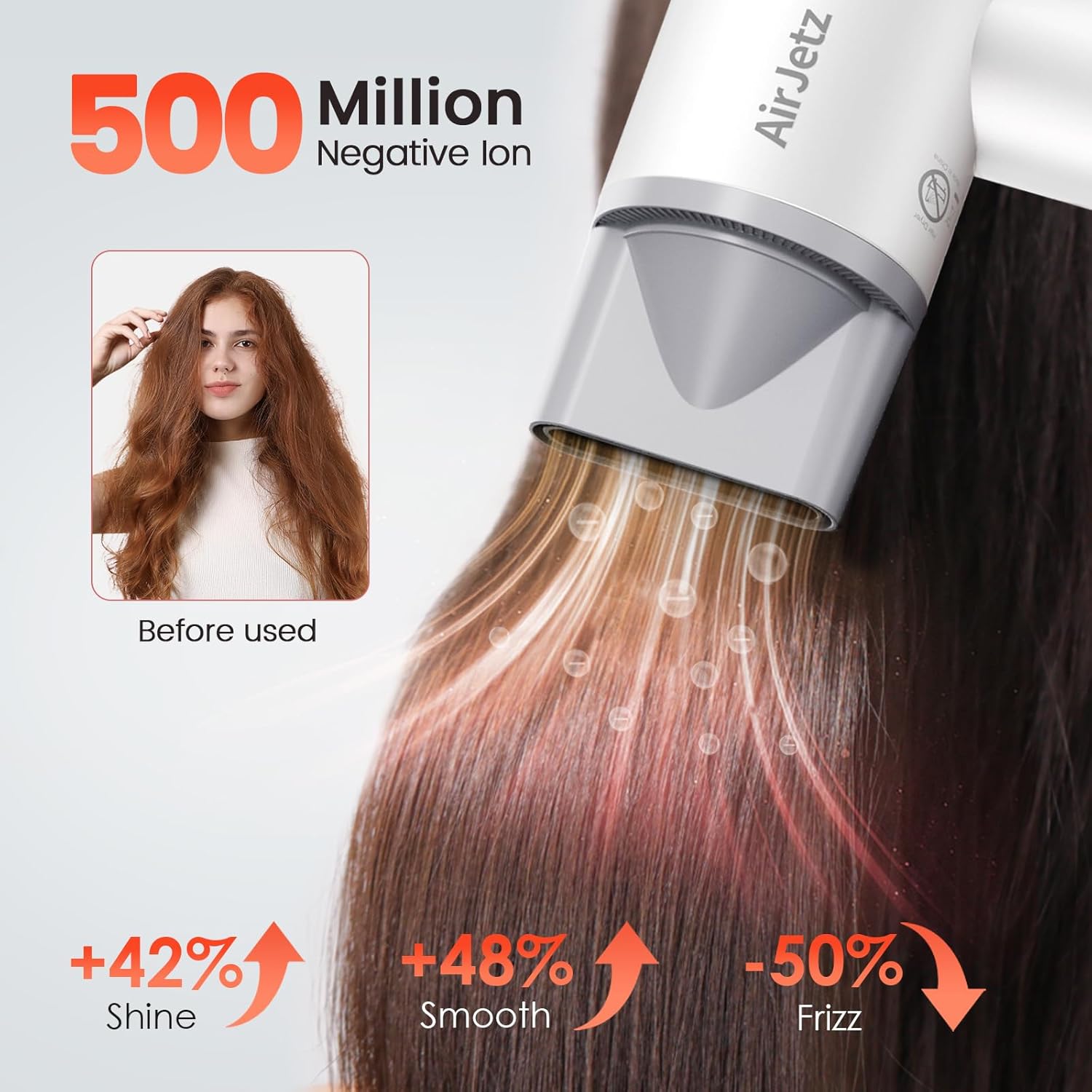 Detalle de Hair Dryer with 160,000 RPM High-Speed Motor and Diffuser — Ultra-Fast, Ionic Drying for All Hair Types