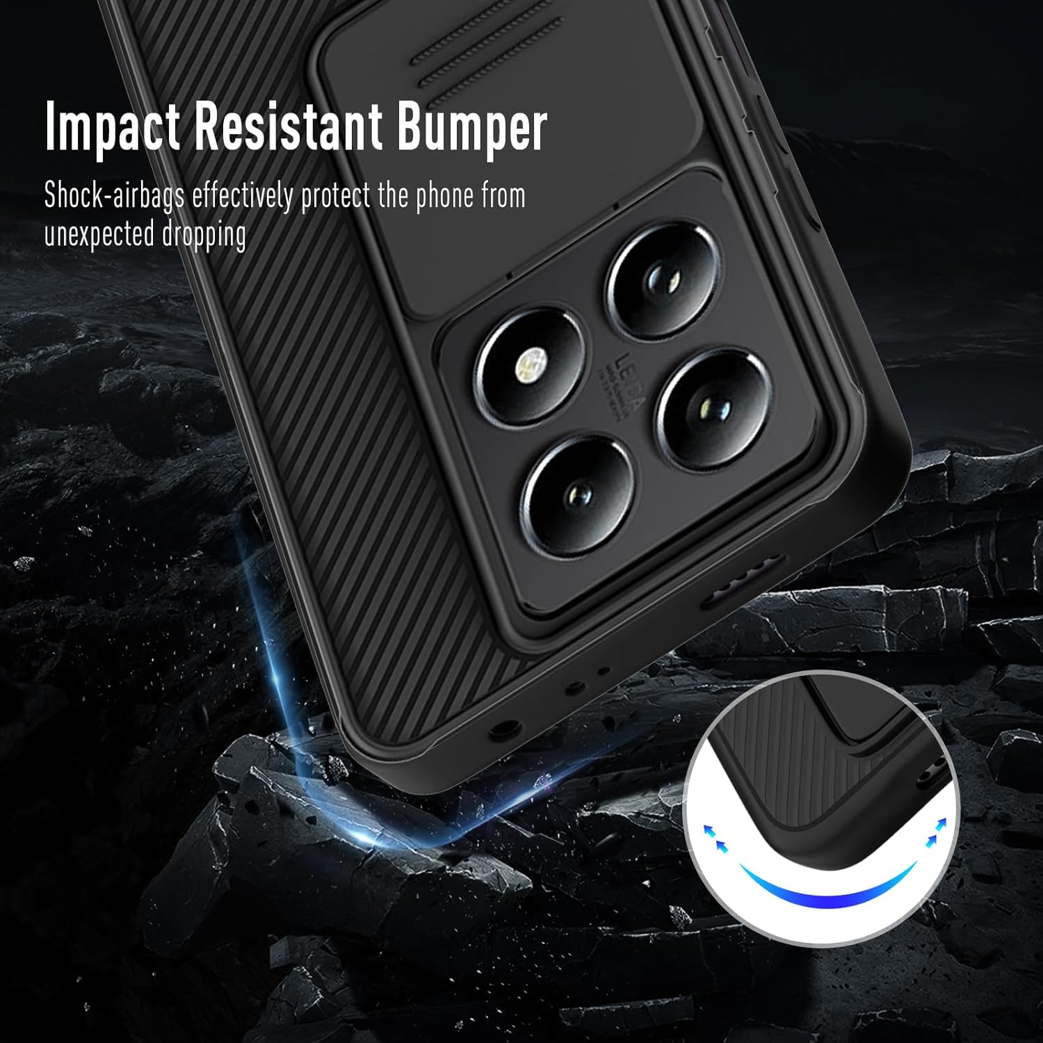 Thumbnail 1 de XTCASE Cover per Xiaomi 14T Pro: Custodia Slim con Copertura Scorrevole per Fotocamera