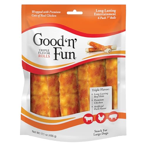 Detalle de Good 'n' Fun Roll Long-Lasting Dog Treat for Large Dogs, 6 Count