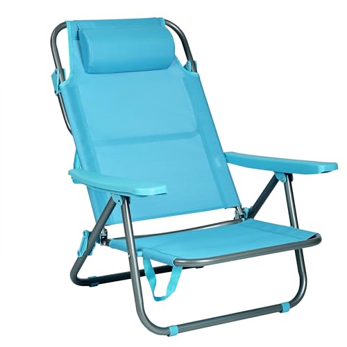 Thumbnail 3 de T-LOVENDO RR pack de 2 sillas de playa reclinables plegables con reposacabezas