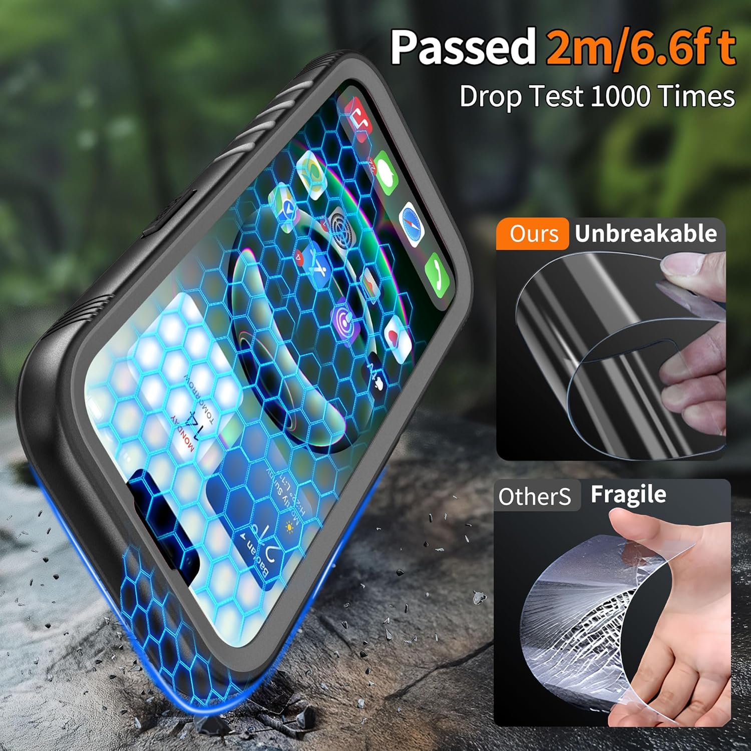 Detalle de Cozycase for iPhone 14 Case Waterproof - 360 Heavy Duty with Screen and Camera Protector