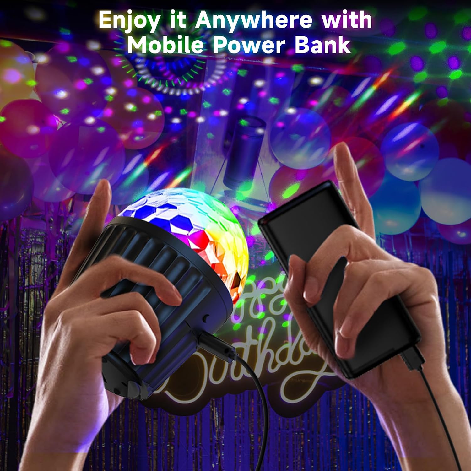Thumbnail 4 de Portable Mini Disco Ball Light RGB, sound-activated 🎉