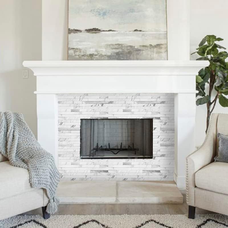 Thumbnail 6 de AULIGET 20 Sheets Faux Stone Peel and Stick Backsplash Tiles (White Marble Look) for Kitchen