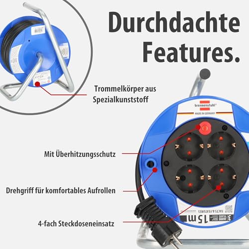 Thumbnail 2 de Brennenstuhl Garant Kompakt Kabeltrommel 15 m – kompakt, sicher und zuverlässig